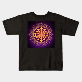 Sacred Geometry Sri Yantra Kids T-Shirt